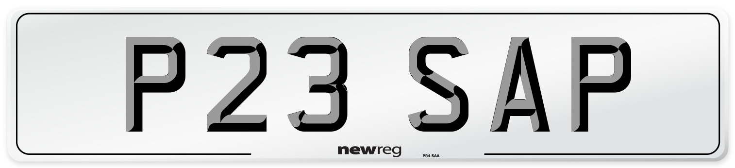 P23 SAP Number Plate from New Reg